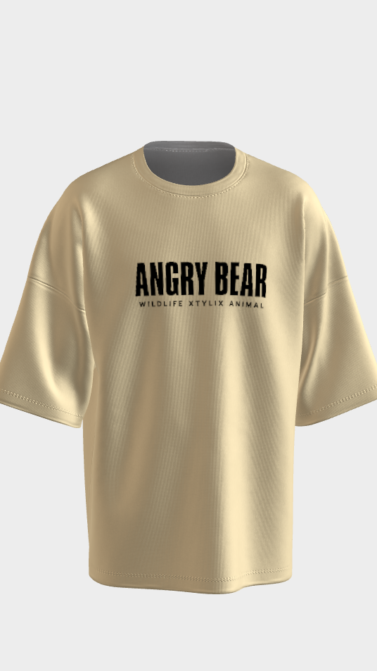 XTYLIX Angry Bear Oversized T-Shirt for Men/Women | Premium Cotton Graphic Printed Round Neck Streetwear T Shirt Badge - Image 8