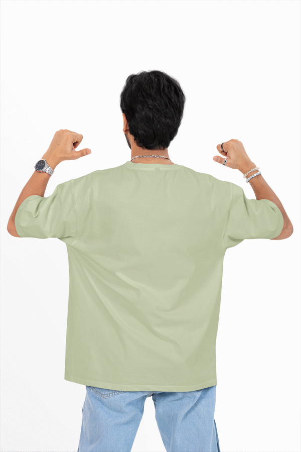 Plain oversized t-shirt for men's olive - Image 6