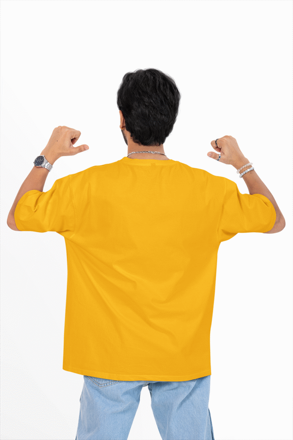Plain oversized t-shirt for men's yellow - Image 6