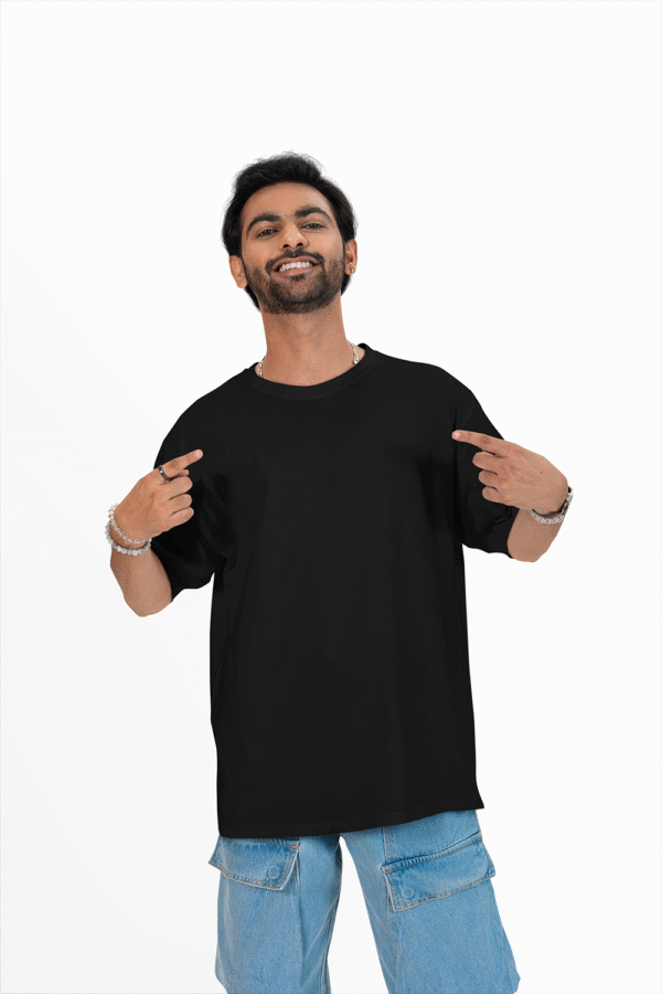 Plain oversized t-shirt for men's - Image 3