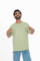 Plain oversized t-shirt for men's olive