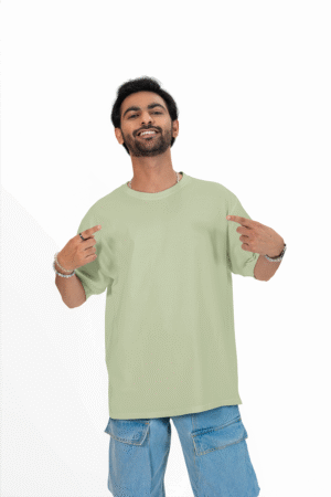 Plain oversized t-shirt for men's olive