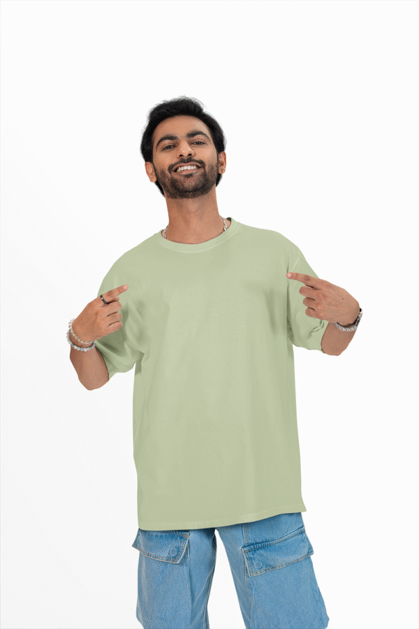 Plain oversized t-shirt for men's olive