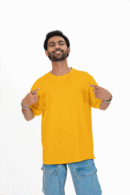Plain oversized t-shirt for men's yellow