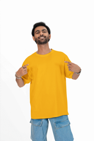 Plain oversized t-shirt for men's yellow