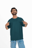 Plain oversized t-shirt for men's teal colour