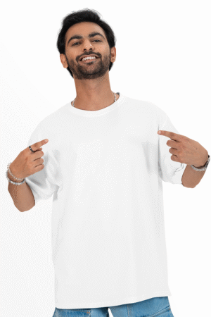 Plain oversized t-shirt for men's white colour tee