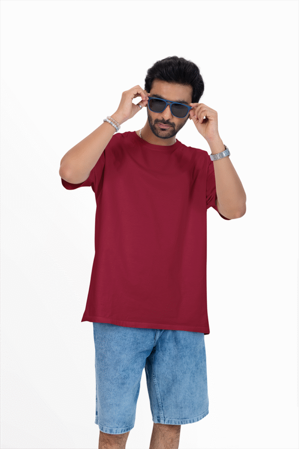 Plain Oversized T-shirt for Men's MARUNE Colour Tee - Image 4