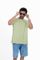 Plain oversized t-shirt for men's olive