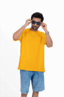 Plain oversized t-shirt for men's yellow