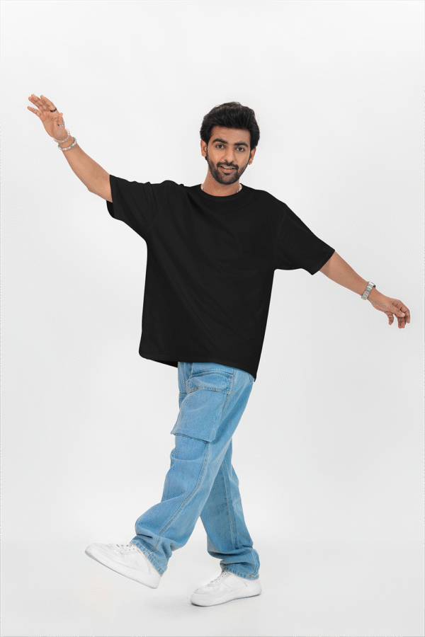 Plain oversized t-shirt for men's - Image 4