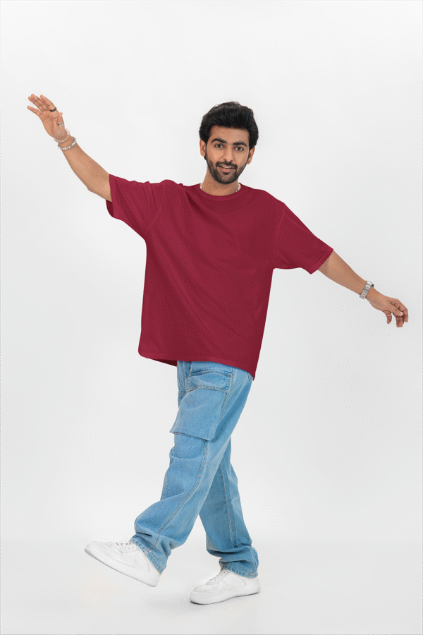 Plain Oversized T-shirt for Men's MARUNE Colour Tee - Image 3