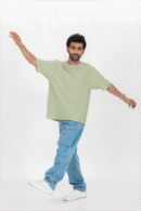 Plain oversized t-shirt for men's olive