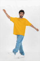 Plain oversized t-shirt for men's yellow