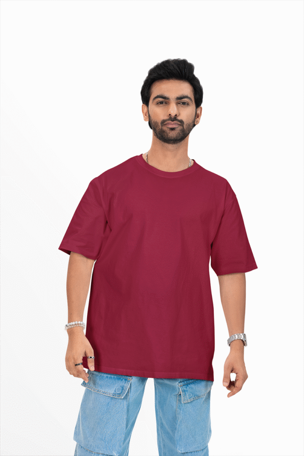 Plain Oversized T-shirt for Men's MARUNE Colour Tee - Image 2