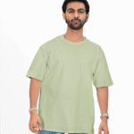 Plain oversized t-shirt for men's white colour tee - LIGHT OLIVE