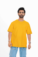 Plain oversized t-shirt for men's yellow