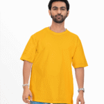 Plain oversized t-shirt for men's white colour tee - yellow
