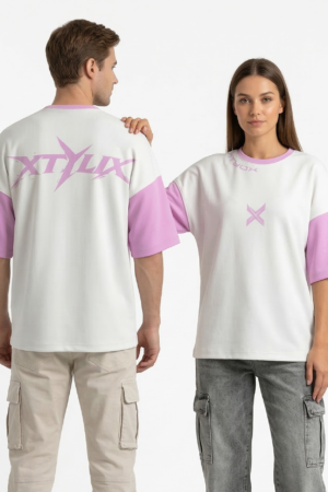 XTYLIX Oversized T-Shirt for Unisex | Premium Cotton Graphic Printed Round Neck Streetwear T Shirt Cross Color white