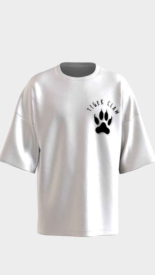 XTYLIX Tiger Oversized T-Shirt for Men | Premium Cotton Graphic Printed Round Neck Streetwear T Shirt white - Image 6