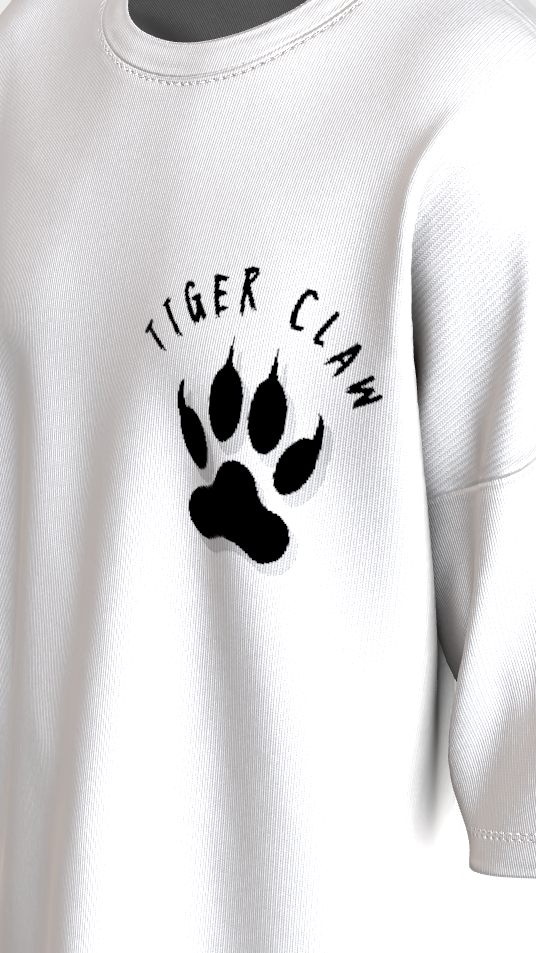 XTYLIX Tiger Oversized T-Shirt for Men | Premium Cotton Graphic Printed Round Neck Streetwear T Shirt white - Image 9