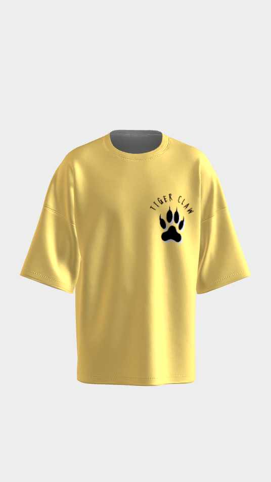 XTYLIX Tiger Oversized T-Shirt for Men | Premium Cotton Graphic Printed Round Neck Streetwear T Shirt Yellow Badge - Image 9
