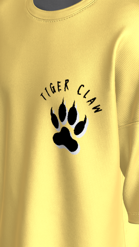 XTYLIX Tiger Oversized T-Shirt for Men | Premium Cotton Graphic Printed Round Neck Streetwear T Shirt Yellow Badge - Image 10