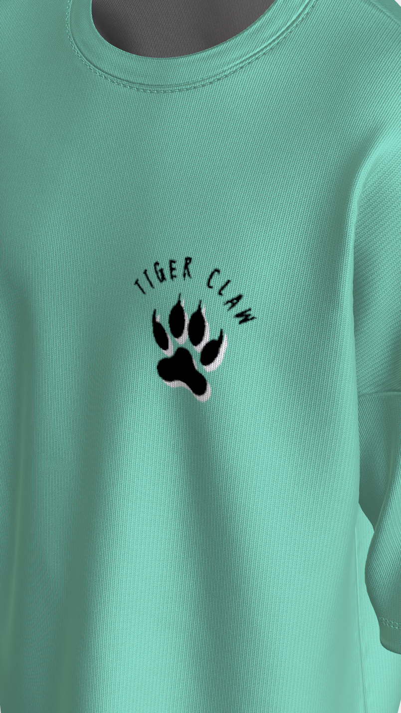 XTYLIX Tiger Oversized T-Shirt for Men | Premium Cotton Graphic Printed Round Neck Streetwear T Shirt Mint Green - Image 10