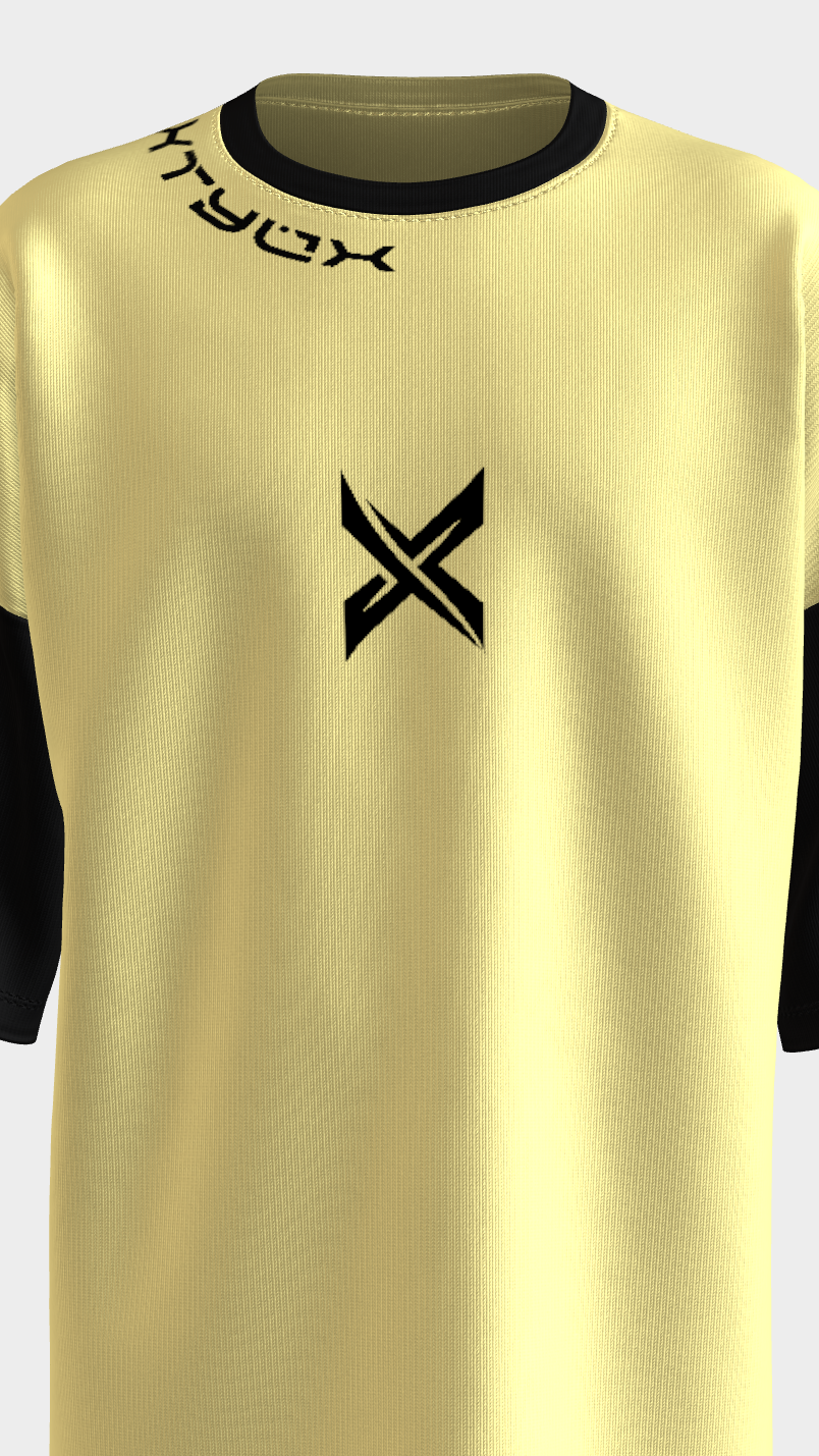 XTYLIX Oversized T-Shirt for Unisex | Premium Cotton Graphic Printed Round Neck Streetwear T Shirt Cross Color Yellow Badge - Image 6