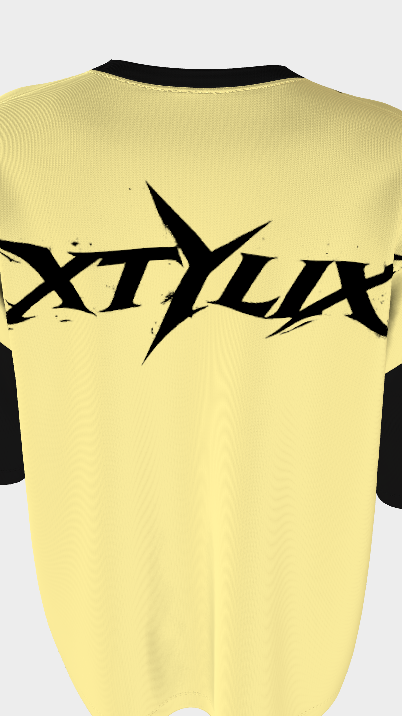 XTYLIX Oversized T-Shirt for Unisex | Premium Cotton Graphic Printed Round Neck Streetwear T Shirt Cross Color Yellow Badge - Image 9