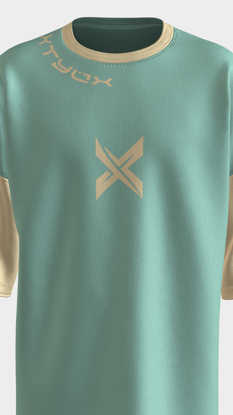 XTYLIX Oversized T-Shirt for Unisex | Premium Cotton Graphic Printed Round Neck Streetwear T Shirt Cross Color mint green - Image 7