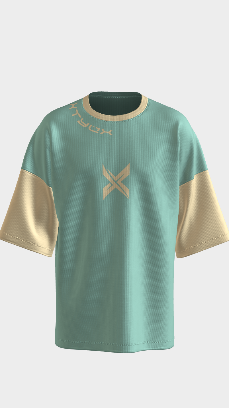XTYLIX Oversized T-Shirt for Unisex | Premium Cotton Graphic Printed Round Neck Streetwear T Shirt Cross Color mint green - Image 8