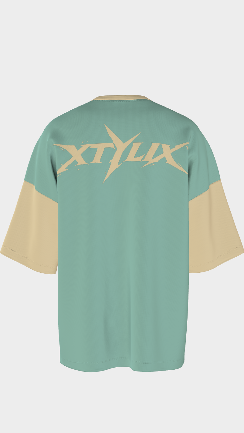 XTYLIX Oversized T-Shirt for Unisex | Premium Cotton Graphic Printed Round Neck Streetwear T Shirt Cross Color mint green - Image 9